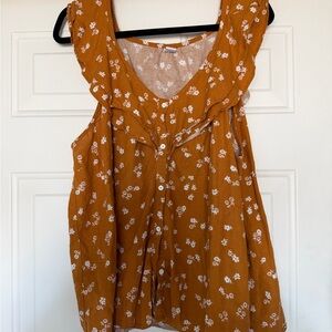 Old Navy Mustard Floral Blouse